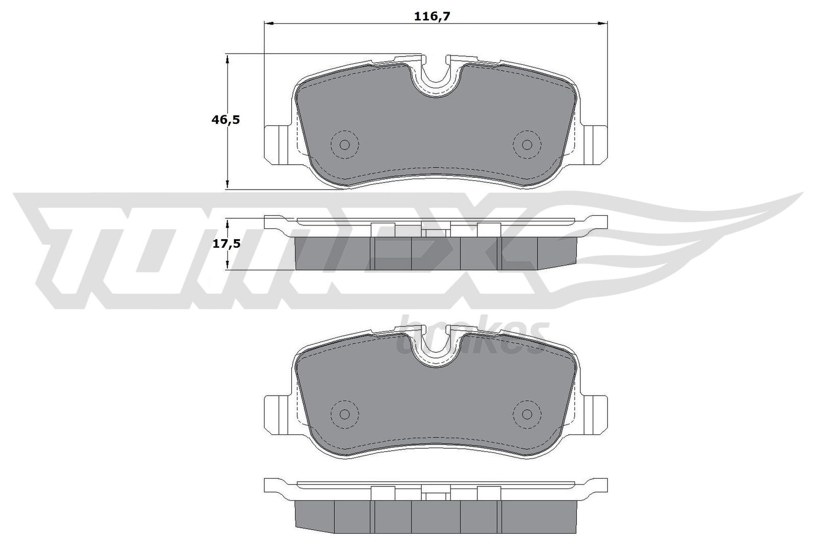 Obrázok Sada brzdových platničiek kotúčovej brzdy TOMEX Brakes  TX1772